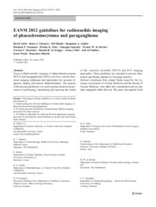 Eur J Nucl Med Mol Imaging:1977–1995 DOIs00259GUIDELINES  EANM 2012 guidelines for radionuclide imaging
