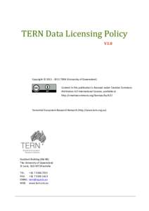  TERN	Data	Licensing	Policy
