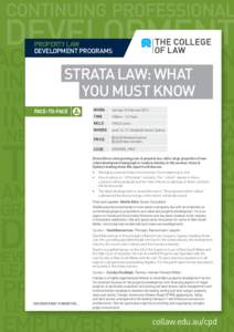 Strata Law - What you must know.indd