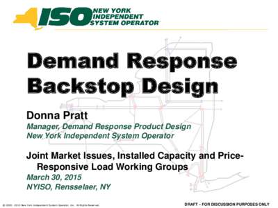 Demand Response Backstop Design Donna Pratt Manager, Demand Response Product Design New York Independent System Operator