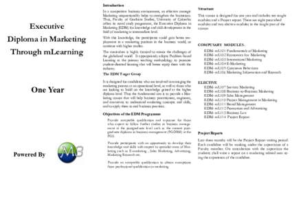 Introduction  Executive Diploma in Marketing Through mLearning