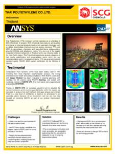 Analysis of Mixing phenomena in polymerization process  THAI POLYETHYLENE CO.,LTD. SCG Chemicals  Thailand