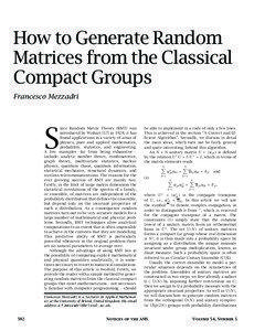 How to Generate Random Matrices from the Classical Compact Groups