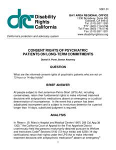 Disability Rights California - Consent Rights of Psychiatric Patients on Long-Term Commitments