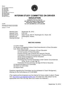 NT[removed]Interim Study Committee on Driver Education