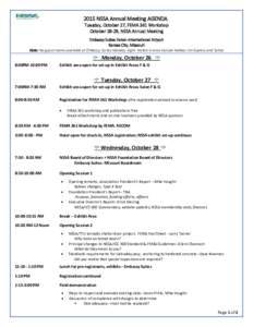 2015 NSSA Annual Meeting AGENDA  Tuesday, October 27, FEMA 361 Workshop October 28-29, NSSA Annual Meeting Embassy Suites Hotel--International Airport Kansas City, Missouri