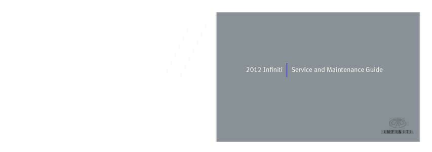 2010 Infiniti Service and Maintenance Guide