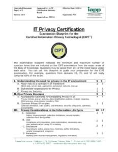 Controlled Document Page 1 of 3 Approved by: IAPP Certification Advisory Board
