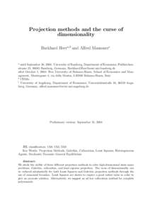 Projection methods and the curse of dimensionality Burkhard Heera,b and Alfred Maussnerc a