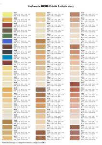 Farbwerte KEIM Palette Exclusiv (Blatt
