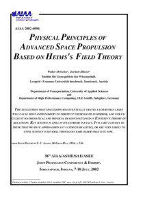 AIAA[removed]PHYSICAL PRINCIPLES OF