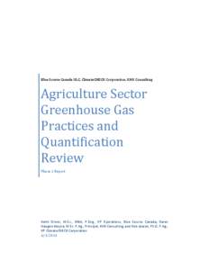 Agriculture Sector GHG Practices and Quantification Review