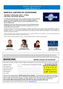 NORFOLK LAWYERS DO COUNTDOWN  Law Sociy Thursday 13 November 2014 – 6:00pm The Curve, The Forum, Norwich