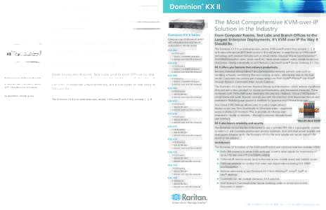 Dominion KX II ® Specifications Dual Power AC 100V/240V