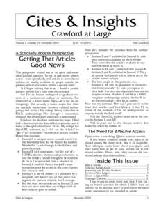 Cites & Insights Crawford at Large Volume 3, Number 13: NovemberISSN