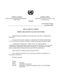 UNITED NATIONS United Nations Transitional Administration in East Timor NAÇÕES UNIDAS Administração Transitória das Nações Unidas