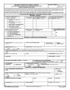 REQUEST NUMBER  REQUEST FOR MILITARY AERIAL SUPPORT ALL EVENT SPONSORS MUST READ THE INSTRUCTIONS ON PAGE 4 BEFORE COMPLETING THIS FORM.