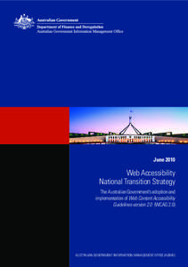 Web Accessibility National Transition Strategy - June 2010