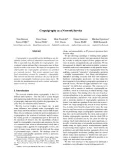 Cryptography as a Network Service Tom Berson Xerox PARC‡ Drew Dean Xerox PARC
