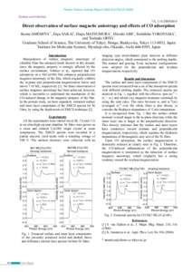 Photon Factory Activity Report 2004 #22 Part BSurface and Interface 7A, 11A/2003G014  Direct observation of surface magnetic anisotropy and effects of CO adsorption