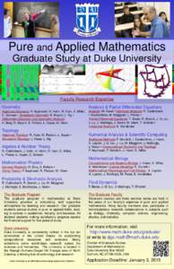 Pure and Applied Mathematics Graduate Study at Duke University Faculty Research Expertise Geometry