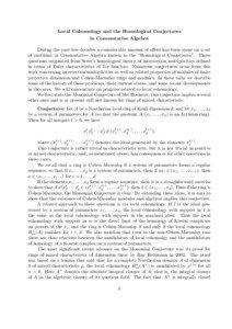 Homological conjectures in commutative algebra / Cohen–Macaulay ring / Monomial conjecture / Integrally closed domain / Regular sequence / D-module / Stanley–Reisner ring / Abstract algebra / Commutative algebra / Algebra