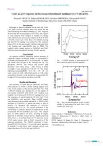 Photon Factory Activity Report 2004 #22 Part BChemistry 10B/2002G265  Cu2O as active species in the steam reforming of methanol over CuO/ZrO2