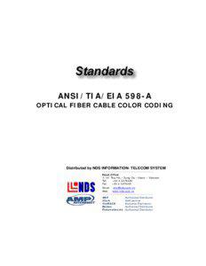 ANSI/TIA/EIA 598-A OPTICAL FIBER CABLE COLOR CODING