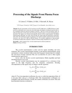 Processing of the Signals From Plasma Focus Discharge