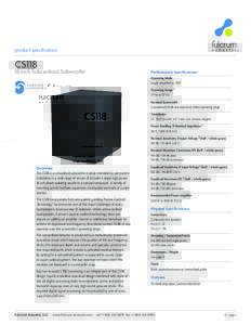 product specification  CS118 18 inch Subcardioid Subwoofer