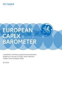 GE Capital  EUROPEAN CAPEX BAROMETER Investment intentions and business sentiment