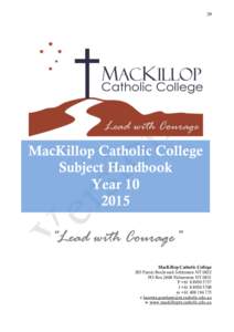 39  MacKillop Catholic College Subject Handbook Year[removed]