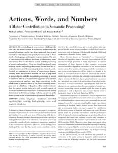 Actions, Words, and Numbers: A Motor Contribution to Semantic Processing?