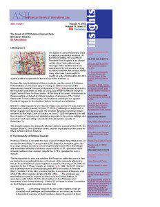 ASIL Insight  August 11, 2010
