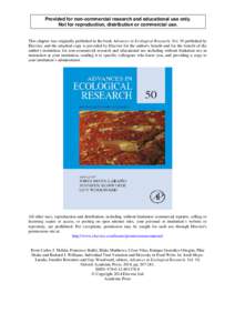 Provided for non-commercial research and educational use only. Not for reproduction, distribution or commercial use. This chapter was originally published in the book Advances in Ecological Research, Vol. 50 published by