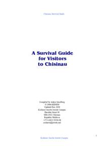 Сhisinau Survival Guide  A Survival Guide for Visitors to Chisinau