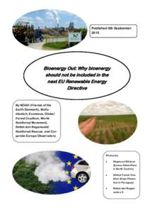 Published 6th September 2015 Bioenergy Out: Why bioenergy should not be included in the next EU Renewable Energy