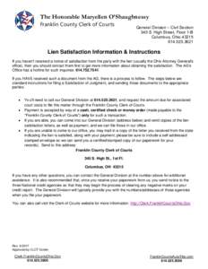 Lien Satisfaction Information & Instructions