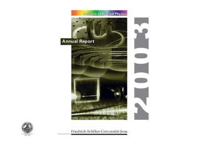 2003  Annual Report Friedrich-Schiller-Universität Jena seit 1558