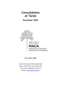 Consultations at Taree November 2005 DECEMBER 2005