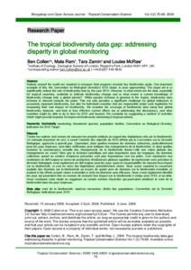 The tropical biodiversity data gap: addressing disparity in global monitoring