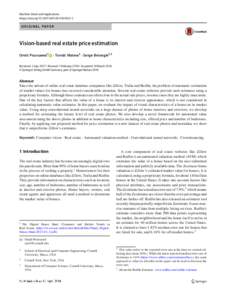 Machine Vision and Applications https://doi.orgs00138ORIGINAL PAPER  Vision-based real estate price estimation