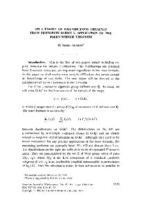 ON A FAMILY OF DISTRIBUTIONS OBTAINED FROM EISENSTEIN SERIES I: APPLICATION OF THE PALEY-WIENER THEOREM Introduction. This is the first of two papers aimed at finding explicit formulas for certain distributions. The dist