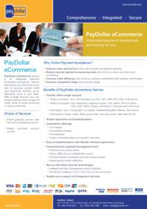 www.paydollar.com  PayDollar eCommerce Integrated payment transaction processing service