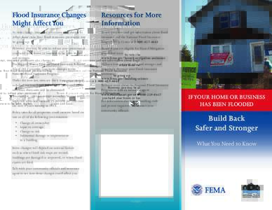 Flood Insurance Changes Might Affect You Resources for More Information