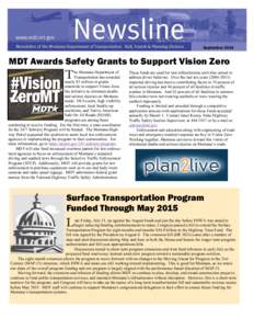 September[removed]MDT Awards Safety Grants to Support Vision Zero T