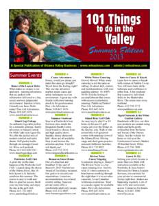 101 Things to do in the Valley Summer 2013 Edition
