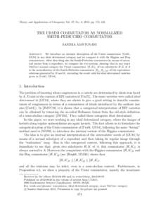 Theory and Applications of Categories, Vol. 27, No. 8, 2012, pp. 174–188.  THE URSINI COMMUTATOR AS NORMALIZED SMITH-PEDICCHIO COMMUTATOR SANDRA MANTOVANI Abstract. We introduce an intrinsic description of the Ursini c