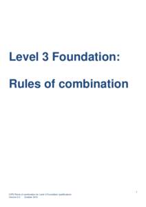 Level 3 Foundation: Rules of combination 1 CIPD Rules of combination for Level 3 Foundation qualifications Version 2.0