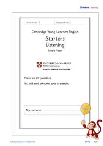 Starters Listening  Cambridge Young Learners English Tests Starters